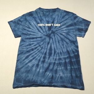 Spencer's Blue Tie-Dye '100% DON'T CARE' Tee
